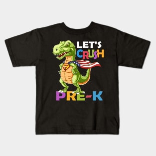 Ready To Crush PreK Dinosaur First Day Of Preschool 2035 Boy Kids T-Shirt